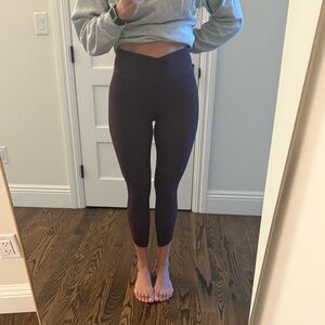 Athleta Elation Crossover Rib Leggings in Deep Brown